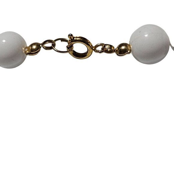 Boho Chic White Beaded Chunky Necklace Multicolored Accent Beads Whimsical Women - Picture 3 of 5